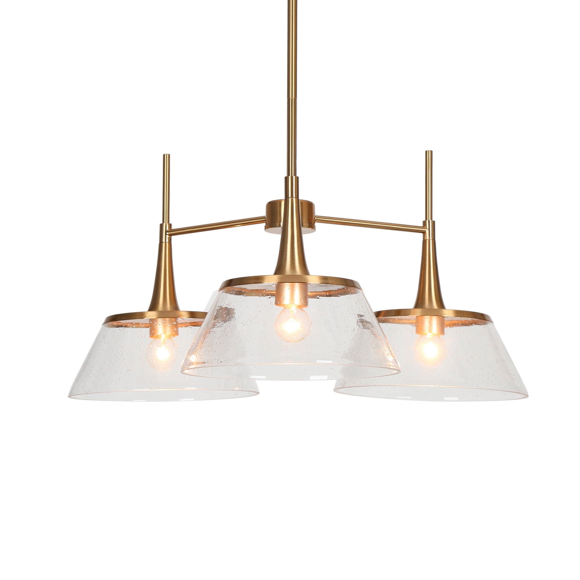 LNC Quoridan 3-Light Polished Gold Modern/Contemporary Led Chandelier