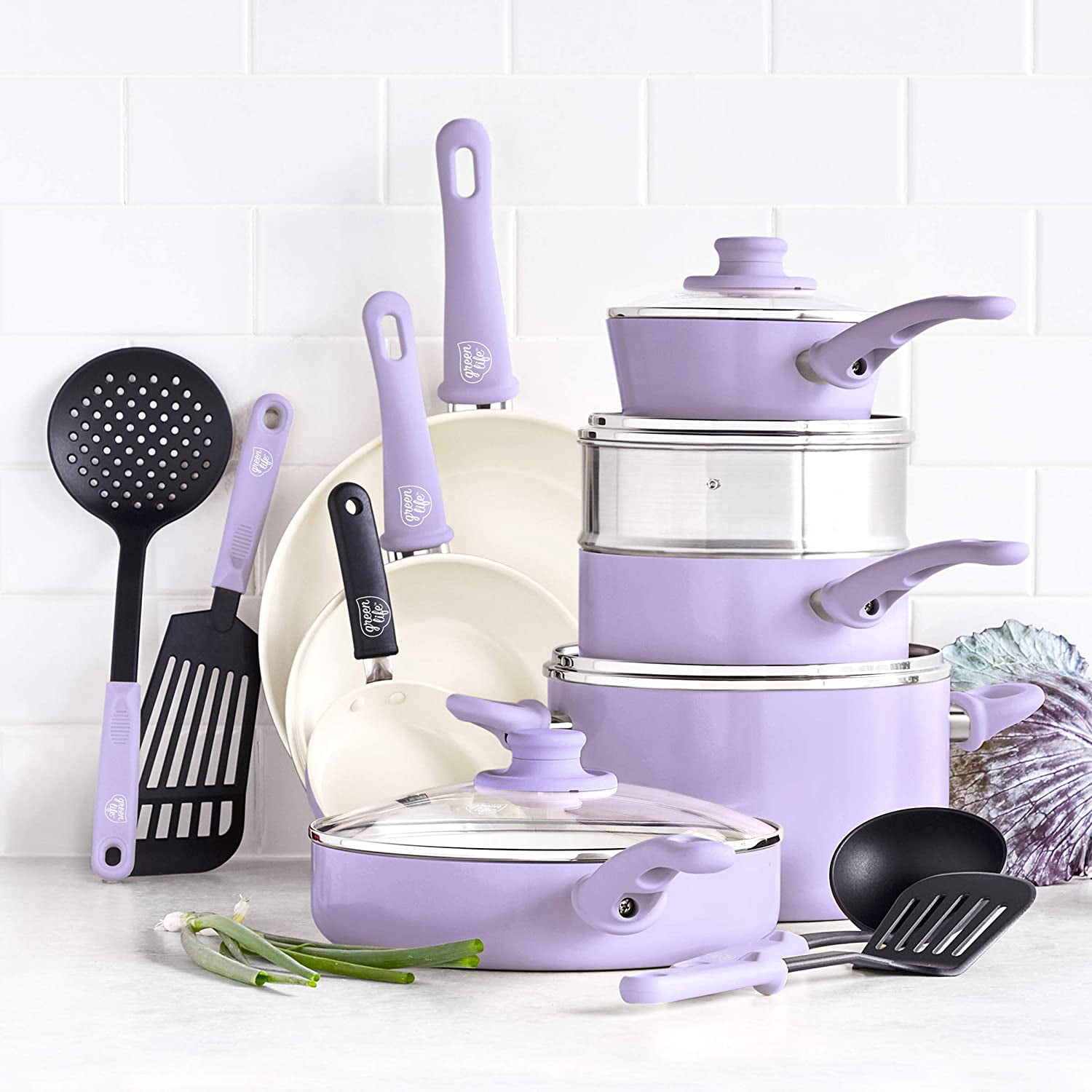 Pots And Pans Set Kitchen Cookware Sets Nonstick Aluminum Cooking  Essentials 11 Pieces Purple - AliExpress