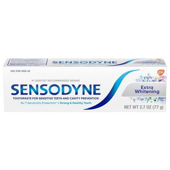 Sensodyne Extra Whitening Sensitive Teeth Whitening Toothpaste, Unflavored - 2.7 Oz, for Adults
