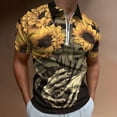 thumbnail image 2 of Sunflower Skull (2) Men Zipper T-shirt Summer Casual Short Sleeve T-shirt Top, 2 of 7