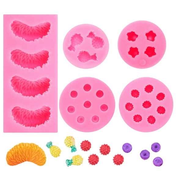 Uxcell Fruit Shaped Clay Molds, 1 Pcs Silicone Miniature Clay Molds, Pink