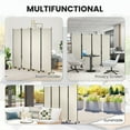 thumbnail image 4 of Outsunny Room Divider with Wheels, 5.6ft Folding Privacy Screen, Cream White, 4 of 10