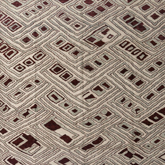 Ahgly Company Machine Washable Indoor Square Abstract Tan Brown Area Rugs, 6' Square