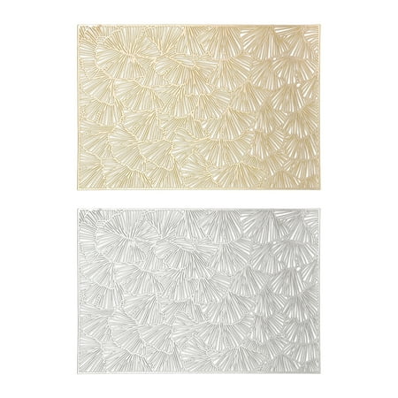 

Ekeka Free Shipping 2pcs Ginkgo Biloba Hollow Kitchen PVC Placemat Heat Modern Table Mat