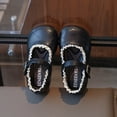 thumbnail image 5 of Viluyesy Girls’ Spring Summer Mary Jane Shoes – Vintage Lace-Up Design with Bowknot Detail, Soft Sole, Low Heel, and Delicate Floral Embellished Trim Black Size 12.5, 5 of 10