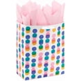 thumbnail image 4 of 13" Large Gift Bag with Pink Tissue Paper (Pink, Yellow, Foil Blue Dots) for Valentine's Day, Birthdays, Mother's Easter, 4 of 4