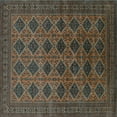 thumbnail image 1 of Ahgly Company Machine Washable Indoor Square Oriental Turquoise Blue Industrial Area Rugs, 8' Square, 1 of 4