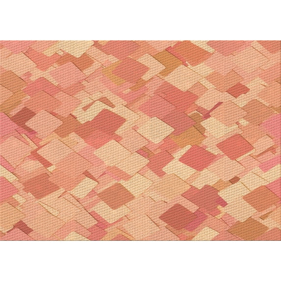Ahgly Company Machine Washable Indoor Rectangle Transitional Bright Orange Area Rugs, 5' x 8'