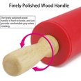 thumbnail image 3 of Rodillo de amasar Superficie de carcasa de silicona antiadherente Mango de madera Rodillo de amasar para el hogar Rodillo de amasar Martillo central Rodillo Rodillo seco Tamaño King, 3 of 5
