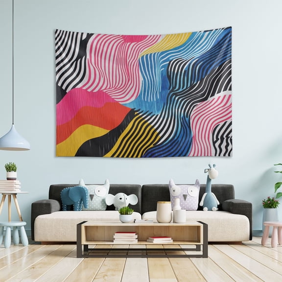 Yayeee Tapestry Wall Hanging for Bedroom 60" x 40" Living Room Home Wall Art Decor, Stripes Pattern