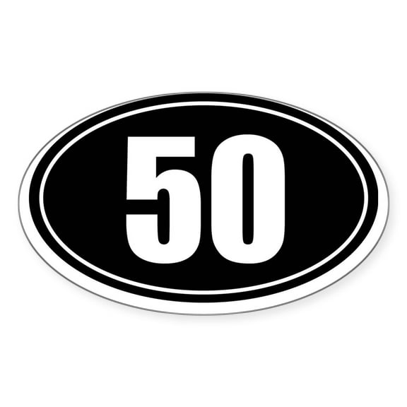 CafePress - 50 Mile Black Oval Sticker Decal - Sticker (Oval)