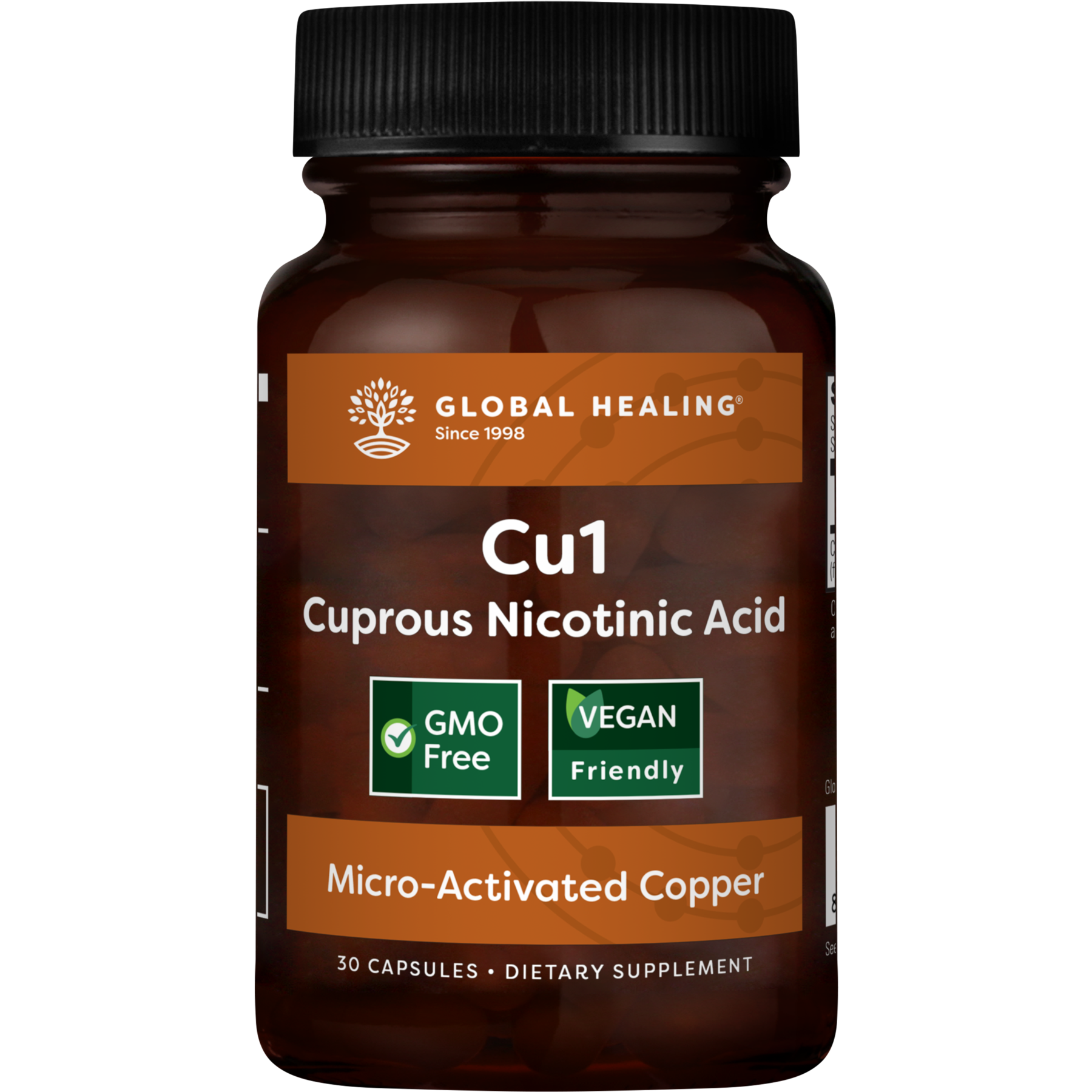 Global Healing Cu1 MicroActivated Copper Supplement 30 Capsules