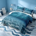thumbnail image 3 of Erosebridal Marine Sea Bed Spread Queen, Coastal Beach Queen Coverlet Set, Reversible 3-Piece, 1 Quilt and 2 Pillowcases, 3 of 7