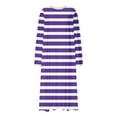 thumbnail image 6 of Kaemgyyd Women Long House Coat Plus Size Robes Crew Neck Full Length Nightgowns for Shower Cute Striped Loungewear S-5Xl, 6 of 6