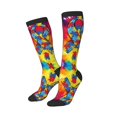 thumbnail image 2 of Women's Knee High Socks Autism Awareness Puzzle Flag Outdoor Casual Tube Socks, 2 of 7