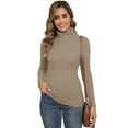 thumbnail image 2 of LWP Women's Ribbed Turtleneck Sweater Long Sleeve Stretchy Fall Winter Undershirts, 2 of 9