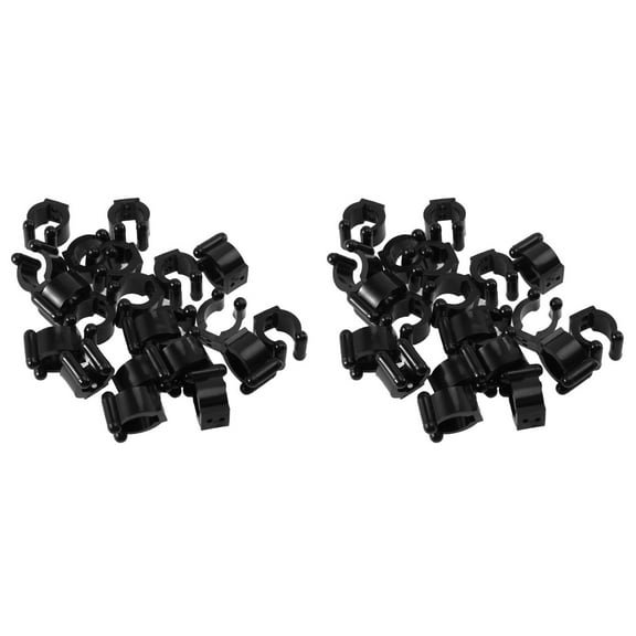 40 pcs  Fishing Rod Holder Plastic Club Clip Pole Storage Rack Tip Clamps Holder Without Screws Fishing Rod Rack Fishing Tackle (Black)