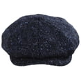 thumbnail image 2 of Glenborin Marl Donegal Tweed Wool Newsboy Cap - S  - Black/Blue, 2 of 4