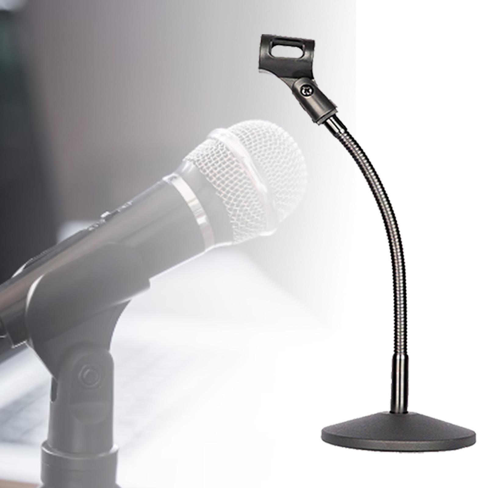 Table Mic Stand Flexible Gooseneck Desktop Metal Construction for Lectern Studio Gaming Podcast Broadcast Use
