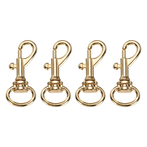 Uxcell Swivel Eye Bolt Snap Hook 4PCS Single Ended Bolt Snap Clips, Light Gold