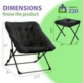 thumbnail image 3 of ARKANTOS Comfy Saucer Chair,Bedroom Chairs for Adults with Ottoman,Black, 3 of 8