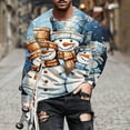 thumbnail image 2 of Stamzod Mens T-Shirts Fashion Christmas Printed Crewneck Pullover Tee Tops Long Sleeve Tshirts Shirts for Men Christmas Gifts Blue-4 S, 2 of 5