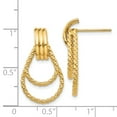 thumbnail image 2 of 14K Yellow Gold Polished & Textured Fancy Post Earrings, 2 of 2