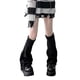 thumbnail image 1 of Sunloudy Calentadores de piernas de punto para mujer, calentadores de piernas acanalados estilo preppy hasta la rodilla para niñas adolescentes Sunloudy moda, 1 of 4