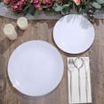 thumbnail image 6 of BalsaCircle 10 Round 10" White Glossy Disposable Salad Dinner Plastic Plates Gold Trim Party Events Decorations, 6 of 8