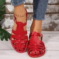 thumbnail image 7 of Domuza Women's Closed Toe Flat Fisherman Sandals Comfortable 2026 Summer Retro Leather Roman Sandals Red 8.5（EU-41）, 7 of 7