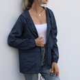 thumbnail image 4 of Linfrsh Women’s Waterproof Rain Jacket Lightweight Outdoor Windbreaker Rain Coat Shell for Hiking, Travel Blue，M, 4 of 5