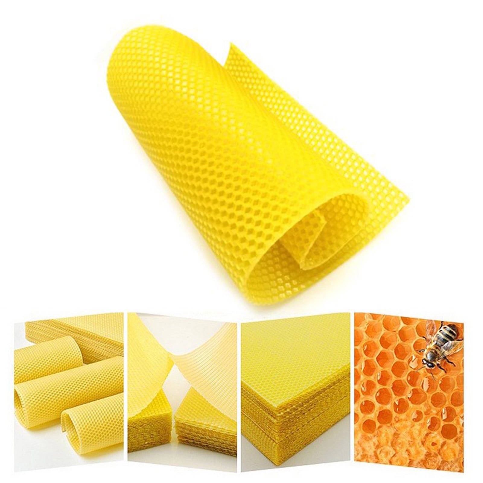 OlyFanco Beeswax Sheets, Natural Beeswax Foundation Sheets for Honeycomb,  Candle Making, 30 Pcs Bee hive Foundation Sheets Deep Foundation-41.5cm X