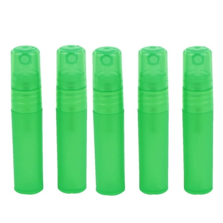 Spray Green Box Unique Bargains 5pcs Green Plastic Cosmetic Spray Press Bottle Perfume Container Holder 5ml ()