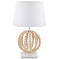 thumbnail image 1 of Bouclair Lampe de Table à Base de Perles en Bois Blanc et Naturel, 1 of 8
