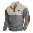 thumbnail image 3 of Chandail en Molleton Sans Capuche pour Hommes, chandail-Over pour Extérieur, Manches Longues, Col Rond, Doublé Doux, Thermique, pour Printemps Automne Hiver, Confort, 3 of 3