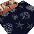 thumbnail image 2 of Seaweed Starfish Shell Washable Living Room Rugs 5'x8', Nautical Coral Marine Life Black Low Pile Throw Large Area Rug Non-Slip Sturdy Edge Binding Carpet for Living Room Kitchen Office, 2 of 9