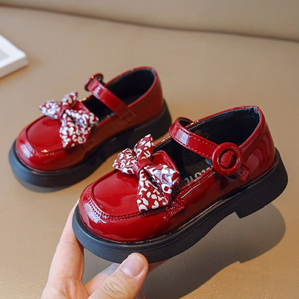 Big Kid Girls Shoes Girls Booties Size 12 Fashion Spring and Summer Children Casual Shoes Girls Leather Shoes Thick Soles Non Slip Buckle Female
