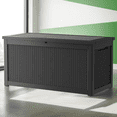 thumbnail image 3 of 260 Gallon Rattan Heavy-Duty Resin Storage Box | Lockable Waterproof Deck Chest for Home, Garden & Outdoor Furniture Protection - Black, 3 of 9