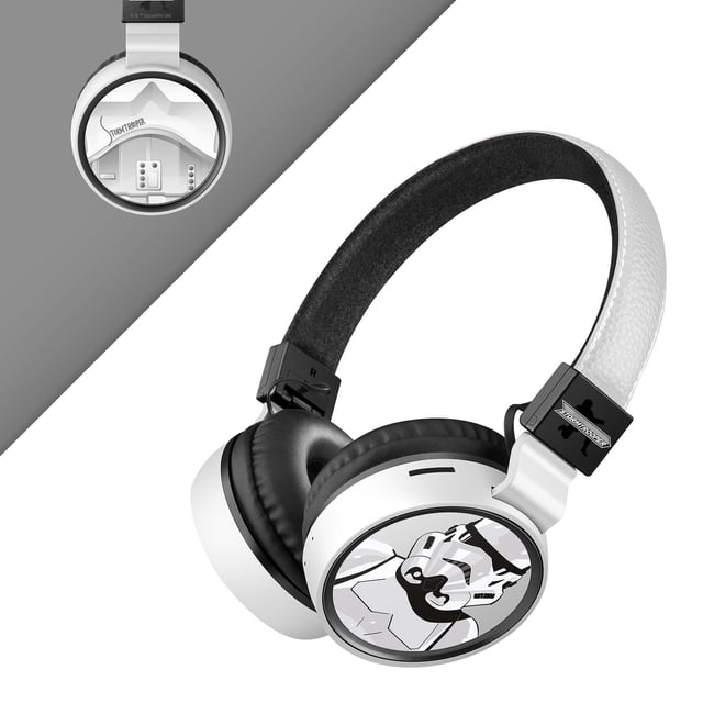 Audífonos Bluetooth con reproductor MP3 Star Wars modelo Trooper blanco