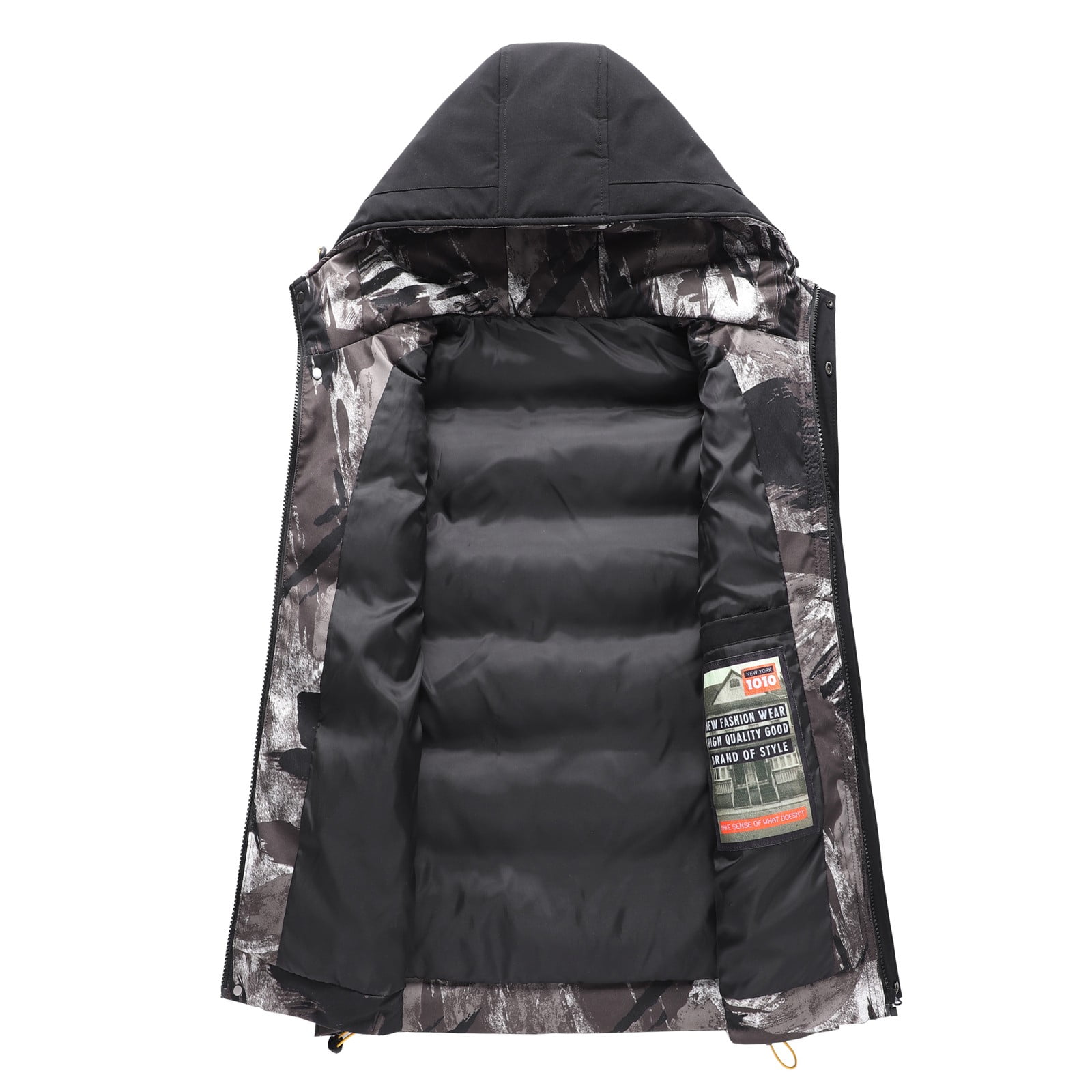 Male Autumn And Winter Cotton Casual Keep Warm Zipper Removable Hooded  Sleeveless Vacation Outdoor Vest Mid Layer 