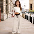 thumbnail image 2 of Blekii Kids Boys Girls Double Color Sweatpants Athletic Running Pants Long Sports Fitness Bottoms, Beige, 100, 2 of 7