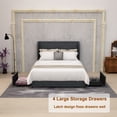 thumbnail image 2 of ULEW | Cama Queen Tapizada en Lino con Marco Metálico y Luz LED Integrada | Estructura de Madera Contrachapada y Espuma | Diseño Moderno y Confortable| Tamaño 163x217.5x129.5 cm, 2 of 7