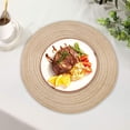 thumbnail image 4 of Round Placemats Set of 6, Cotton Woven Placemat Heat-Resistant Non-Slip Washable Table Mats for Dining Table 7 Inch, 4 of 5