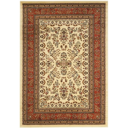 SAFAVIEH Lyndhurst LNH331R Ivory / Rust Rug The Lyndhurst Rug Collection features the exquisitely detailed designs and noble colors found in the finest Persian and European styled rugs. Constructed using a blend of soft  sturdy synthetic fibers and designed in traditional Persian florals  these rugs will add classic charm and character to any room. These dazzling and durable floor coverings are available in many styles  colors  shape and sizes  including hallway runners and foyer rugs. Rug has an approximate thickness of 0.43 inches. For over 100 years  SAFAVIEH has set the standard for finely crafted rugs and home furnishings. From coveted fresh and trendy designs to timeless heirloom-quality pieces  expressing your unique personal style has never been easier. Begin your rug  furniture  lighting  outdoor  and home decor search and discover over 100 000 SAFAVIEH products today.