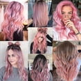 thumbnail image 3 of Extensiones de cabello YONGSHENG 12 piezas rosa con clip sintético recto 22 pulgadas, 3 of 4