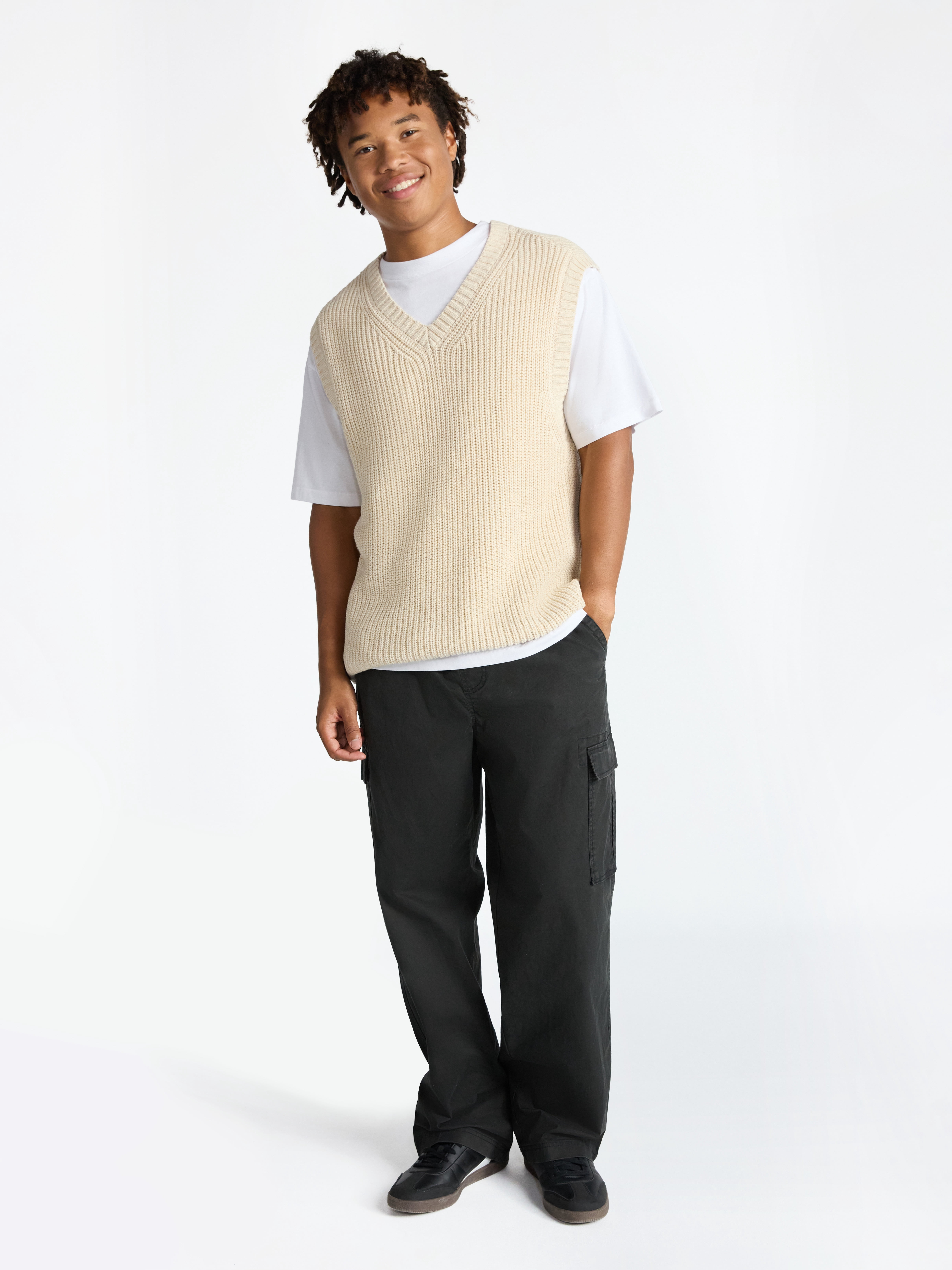 No Boundaries V Neck Marled Vest, Men's & Big Men's