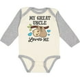 thumbnail image 3 of Inktastic My Great Uncle Loves Me with Sloth and Hearts Boys or Girls Long Sleeve Baby Bodysuit, 3 of 5