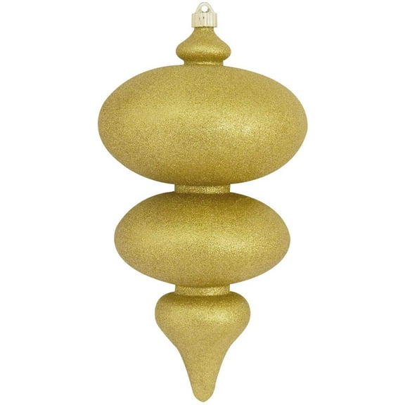 Christmas By Krebs Shattererproof Plastic Finial Ornament (Gold Glitter, 15 inch (380mm))