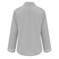 thumbnail image 4 of Ladies' Spring And Summer European And Fashion Lapel Long Sleeve And Linen Loose Women's Shirt Dressy Tops for Women Super Tight Sleeve No Shirt Women T Shirts for Juniors Button down Shirt Women plus, 4 of 5