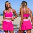 thumbnail image 4 of Erwazi Women's 2 Piece Tankini Set Modest Color Block High Waist Swim Skirt with Pocket, 4 of 8